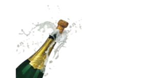 Champagne bottle cork exploding.